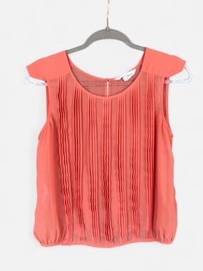 Vintage y2k-era BCBGeneration Coral Pleated Bubble Hem Blouse size small